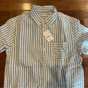 Jcrew cut Seersucker Blue Striped Boy’s Shirt